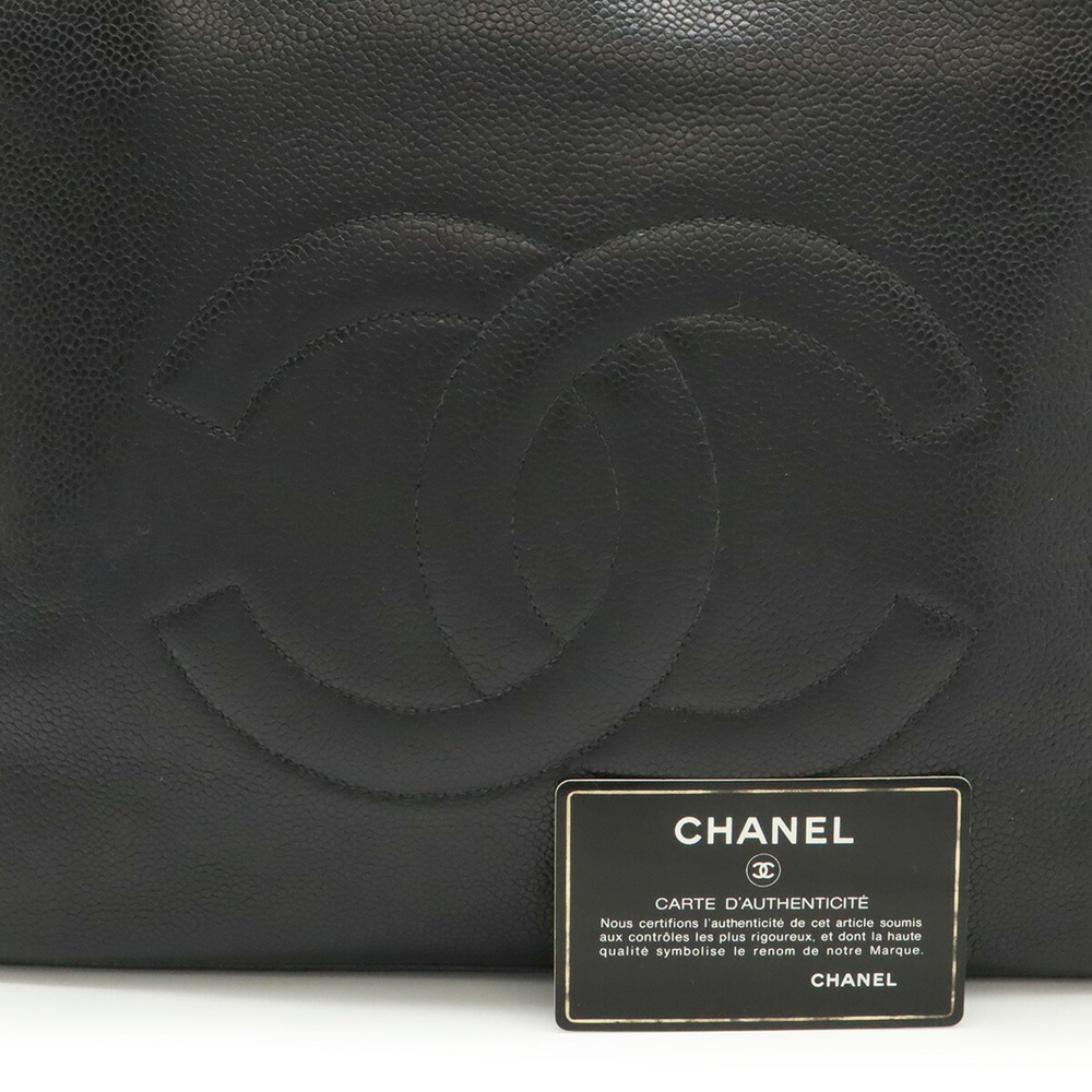 CHANEL Black Caviar Leather Logo Shoulder Bag - Picture 10 of 10